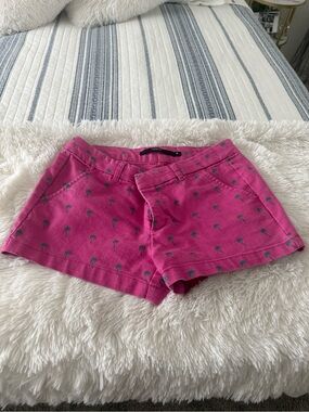 🩷 🌴 Harper Hot Pink Palm-Print Shorts